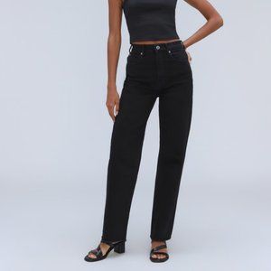 Everlane The Way High Jean Coal/Black Denim Size 29 Regular Raw Hem